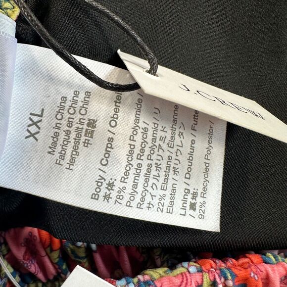 J Crew Tie-shoulder Ruched Bikini Top Size XXL Liberty Fabric Meadow Song BF087 - Picture 7 of 8